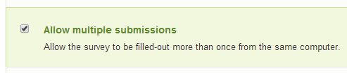 Tick the option "Allow multiple submissions"