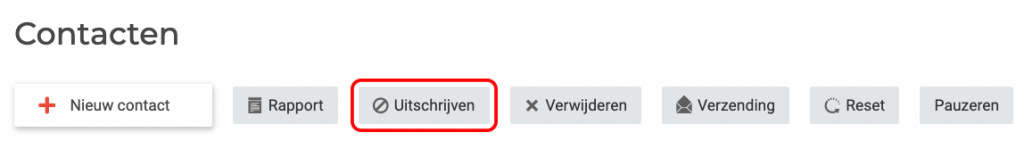 Uitschrijven knop contacten