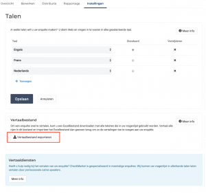 enquete vertaalbestand exporteren