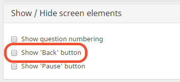 hide back button