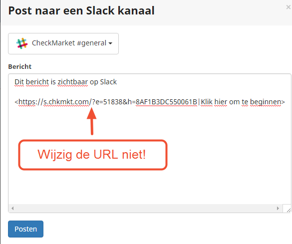 posten naar Slack bericht URL