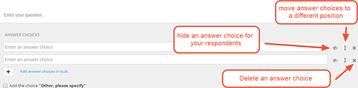 hide, move or delete answer choices