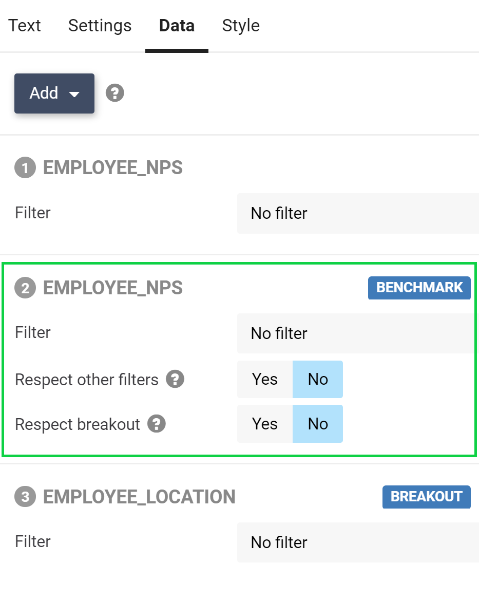 survey report benchmark settings