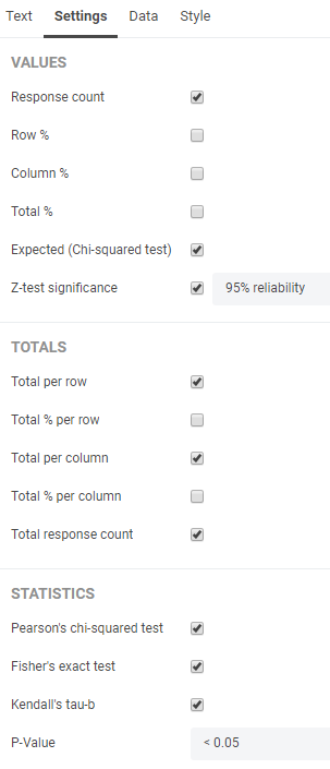 CheckMarket Crosstab Settings EN