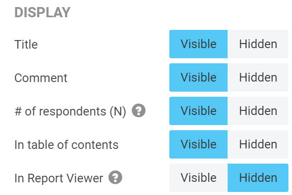 Report element display configuration