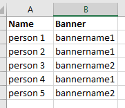 banner names in excel